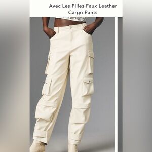 Anthropologie Faux Leather Cargo Pants